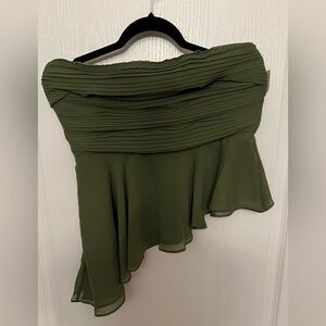 Parker Elegant Olive Green Asymmetrical Top
